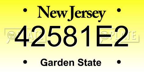 42581E2 New Jersey License Plate