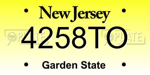 4258TO New Jersey License Plate