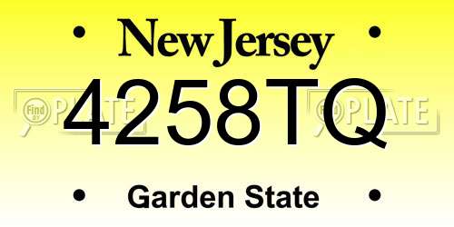 4258TQ New Jersey License Plate