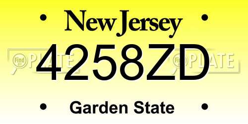 4258ZD New Jersey License Plate