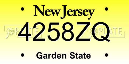4258ZQ New Jersey License Plate