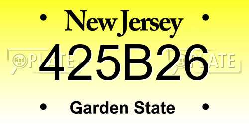 425B26 New Jersey License Plate