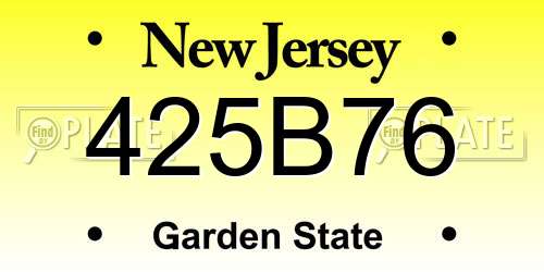 425B76 New Jersey License Plate