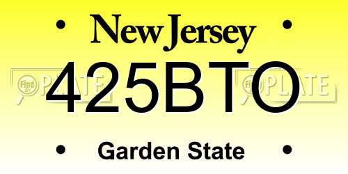 425BTO New Jersey License Plate