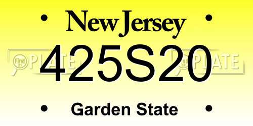 425S20 New Jersey License Plate