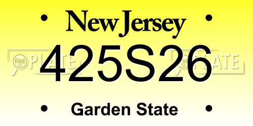 425S26 New Jersey License Plate