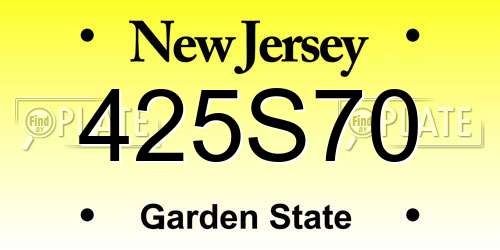 425S70 New Jersey License Plate