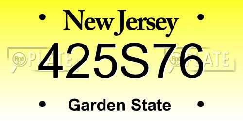 425S76 New Jersey License Plate