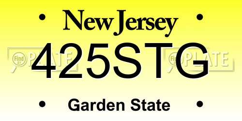425STG New Jersey License Plate
