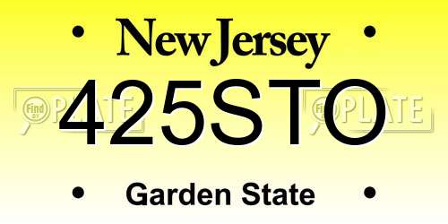 425STO New Jersey License Plate
