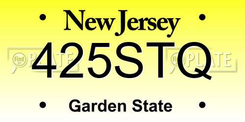 425STQ New Jersey License Plate