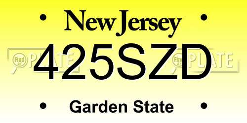 425SZD New Jersey License Plate