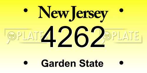4262 New Jersey License Plate