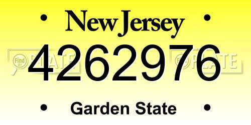 4262976 New Jersey License Plate