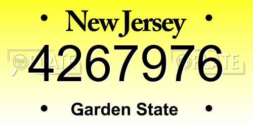 4267976 New Jersey License Plate