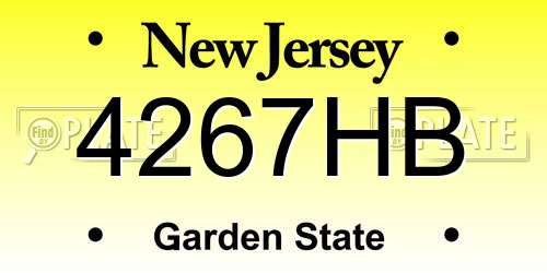 4267HB New Jersey License Plate