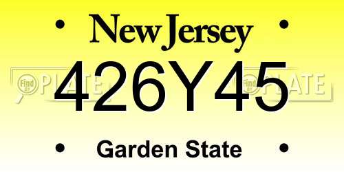 426Y45 New Jersey License Plate