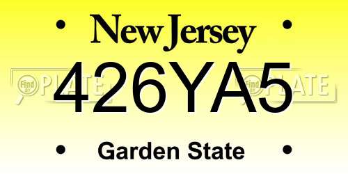 426YA5 New Jersey License Plate