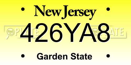 426YA8 New Jersey License Plate