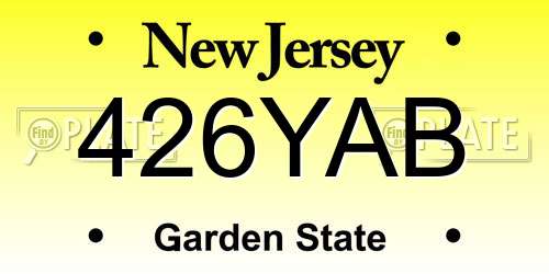 426YAB New Jersey License Plate