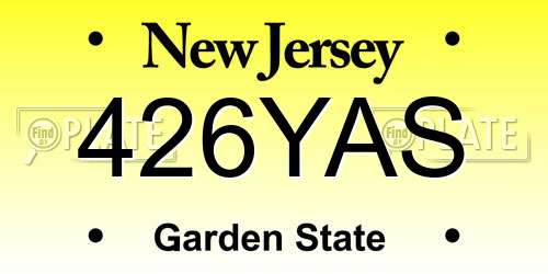 426YAS New Jersey License Plate