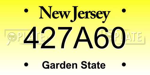 427A60 New Jersey License Plate
