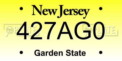 427AG0 New Jersey License Plate
