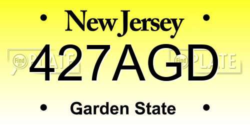 427AGD New Jersey License Plate