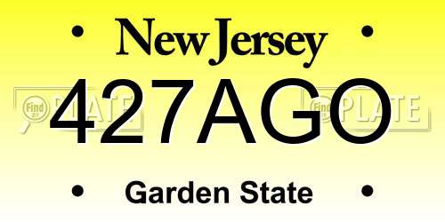 427AGO New Jersey License Plate