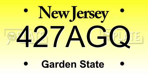 427AGQ New Jersey License Plate