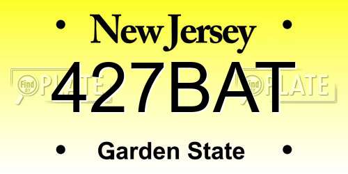 427BAT New Jersey License Plate