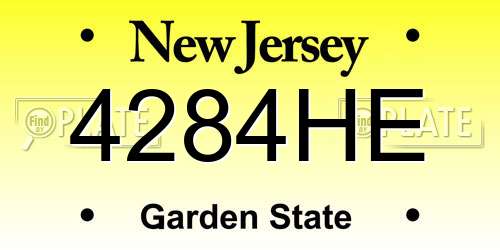 4284HE New Jersey License Plate