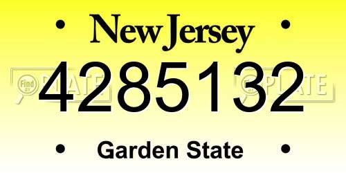 4285132 New Jersey License Plate
