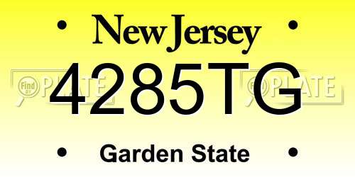 4285TG New Jersey License Plate