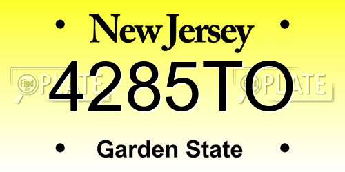 4285TO New Jersey License Plate