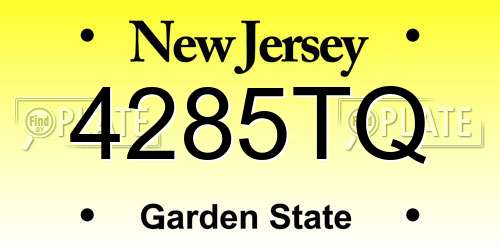 4285TQ New Jersey License Plate