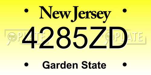 4285ZD New Jersey License Plate