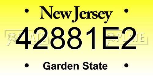 42881E2 New Jersey License Plate