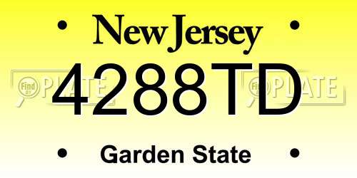 4288TD New Jersey License Plate