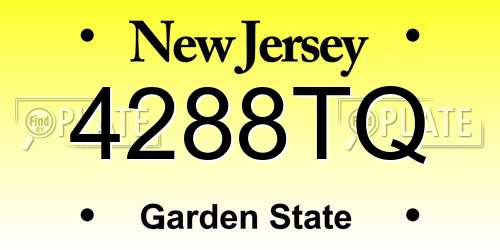 4288TQ New Jersey License Plate