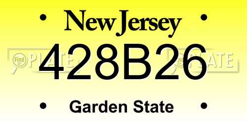 428B26 New Jersey License Plate