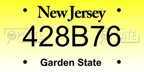 428B76 New Jersey License Plate