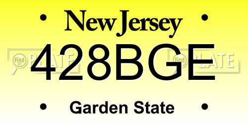 428BGE New Jersey License Plate