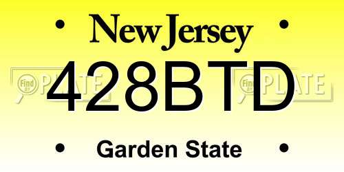 428BTD New Jersey License Plate
