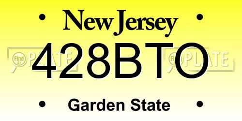 428BTO New Jersey License Plate