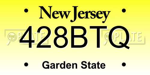 428BTQ New Jersey License Plate