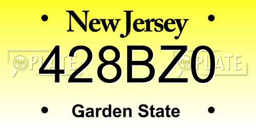 428BZ0 New Jersey License Plate