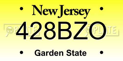 428BZO New Jersey License Plate