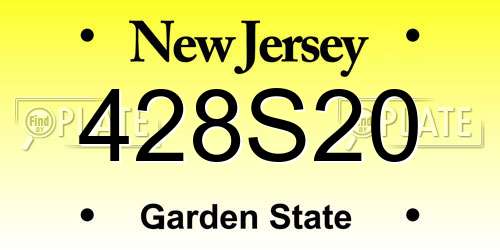 428S20 New Jersey License Plate