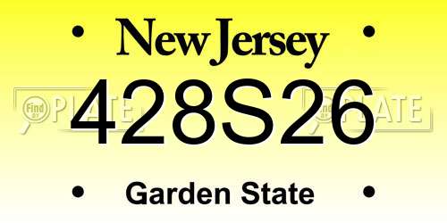 428S26 New Jersey License Plate